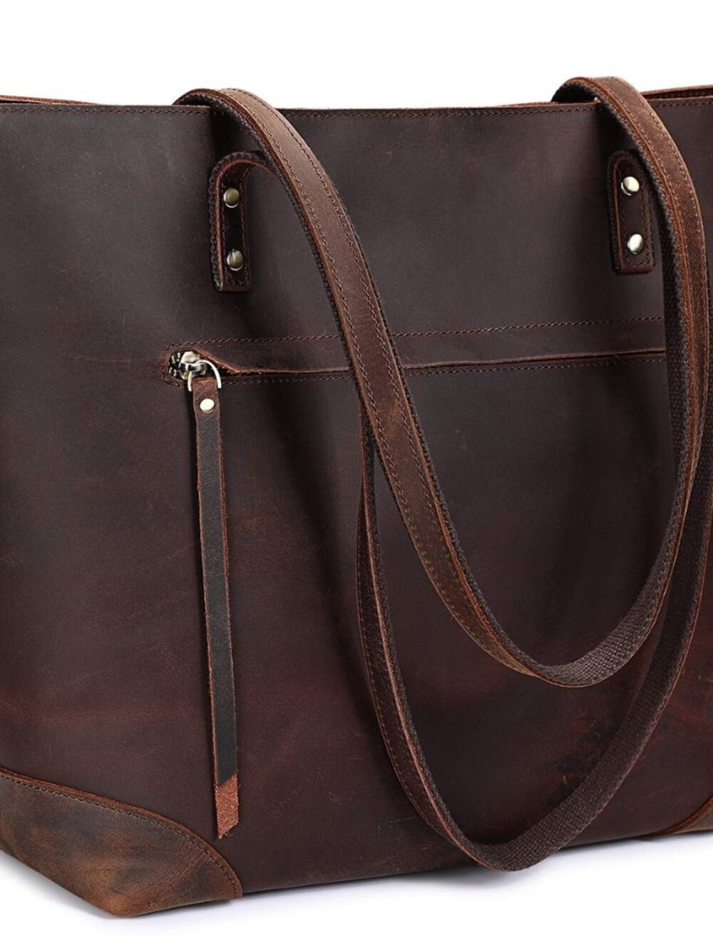 Vintage Genuine Leather Shoulder Bag Work Totes for Women Large